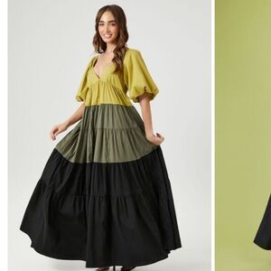 - NWT modest boho puff sleeve maxi Dress